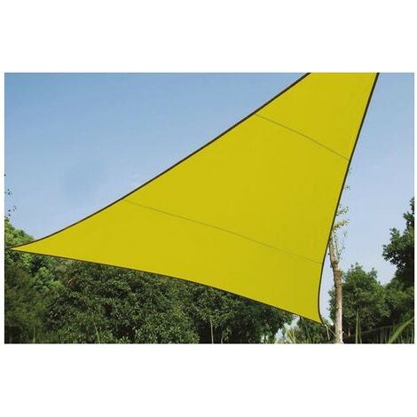 ZOLGINAH Toldo Vela Triangular, Toldo Impermeable, Protección UV, para Patio de Jardín al Aire Libre, con Cuerda (3,6x3,6x3,6m,Amarillo)