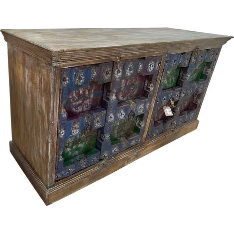 Aparador de madera artesanal marrón 216x52x93h (1/5)