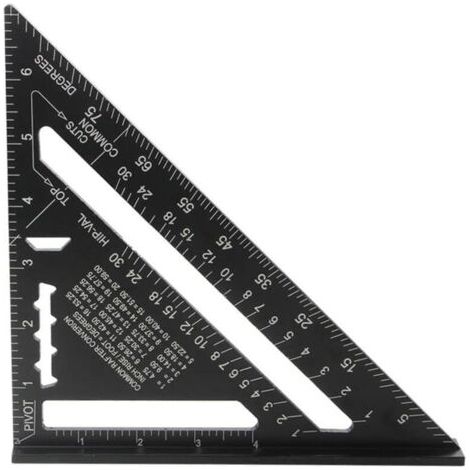 Equerre Menuisier MULTI FONCTIONS 180 mm Metal Aluminium Regle Équerre Trusquin Guide Raporteur Angle 45 90 Degres/Outillage Charpentier/Outil Traçage Guidage Menuiserie Bois (1/5)