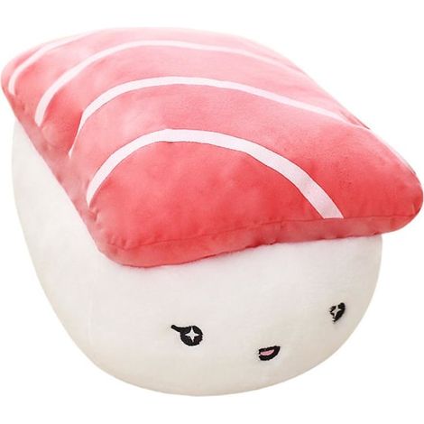 Coussin moelleux en forme de sushi saumon, jouet en peluche pour enfants, canapé doux, cadeau amusant, décoration japonaise, 1er style Japon, rembourrage confortable. (1/3)