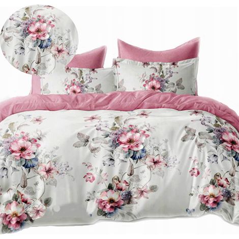 Warme Flanellbettwäsche 140x200 + Polnischer Kissenbezug, Blumen, Rosen (1/5)