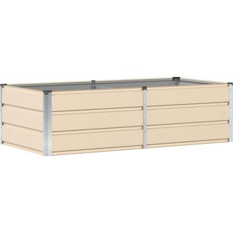 Jardinera Marfil 160 x 80 x 45 cm Acero vidaXL