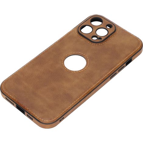Étui de téléphone professionnel en cuir de luxe au design unique, antidérapant, résistant aux rayures et aux chutes, ultra-fin et protecteur, marron, pour iPhone 13 Pro Max