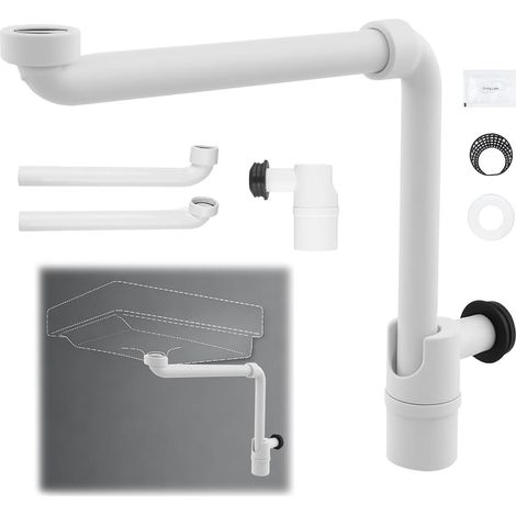 Extra Flat Sink Siphon 32 mm Diameter White Basin Siphon Syphon (1/5)