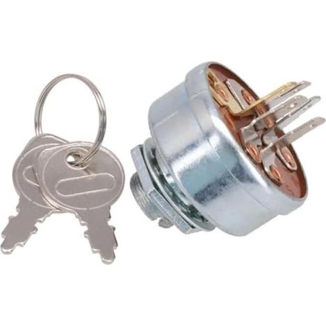 2 Contacteur d'allumage, interrupteur 5 broches, 2 clés, pour tracteur tondeuse autoporté, compatible MTD (1/5)