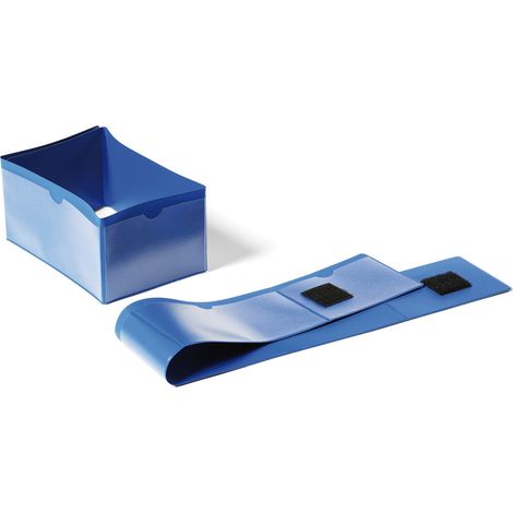 Durable 172407 - Busta a fascia per piede pallet, 596x75x0,8 mm (LxHxP), blu, confezione da 50 pezzi (1/2)