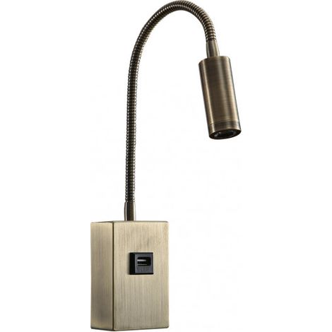 Aplique 3w 4000k Capote Cuero C/usb E Interrupt. 43x6x4 Cm 285lm Articulab. Y Orientab.