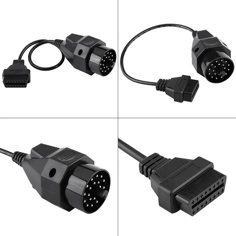 Adaptateur OBD2 20 vers 16 broches, câble diagnostic pour BMW E36 E38 E39 E46 E53 X5 Z3, connecteur scanner auto, outil de lecture, compatible voiture. (1/5)
