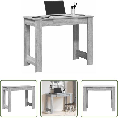 Holzwerkstoff - Schreibtisch Grau Sonoma 100x45x75 cm Holzwerkstoff (1/5)