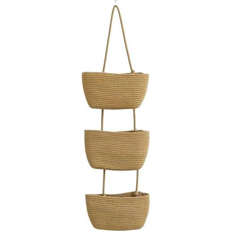 Cesto De Pared - Cesto De Almacenamiento De Tres Niveles - Para Basura O Utensilios - Montaje En Pared - 1 Unidad (1/5)