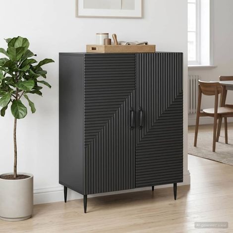 vidaXL Credenza Nero 66 x 34,5 x 89,5 cm Legno ingegnerizzato (1/5)