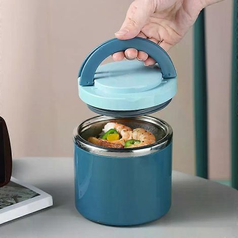 Boîte à lunch électrique pour les repas, en acier inoxydable, 630 ml, isolée sous vide, avec poignée.-AquaForge (1/5)
