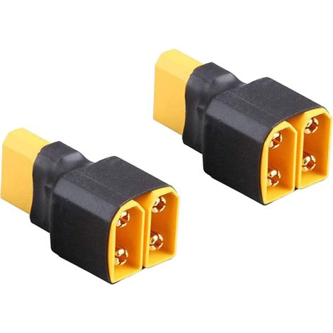 2 pièces Adaptateur 1-Femelle à 2-Mâle Connecteur de Batterie Parallèle Prise XT90 Splitter pour Quadcoptères Multirotors LiPo Batterie (1/5)