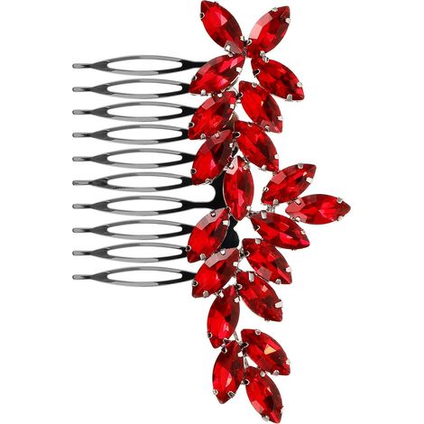 Hochzeitshaarspangen Haarkamm mit Farbigen Strasssteinen Einfach zu Sichern und Modisch für Braut und Brautjungfern bei Hochzeit und Feierlichkeiten (1/5)