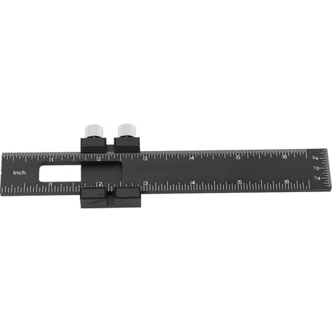 [JAMAIS UTILISÉ]Équerre en T pour le travail du bois, en alliage d'aluminium, avec butée coulissante réglable, échelle métrique et impériale de 15 cm (6 pouces). (1/5)