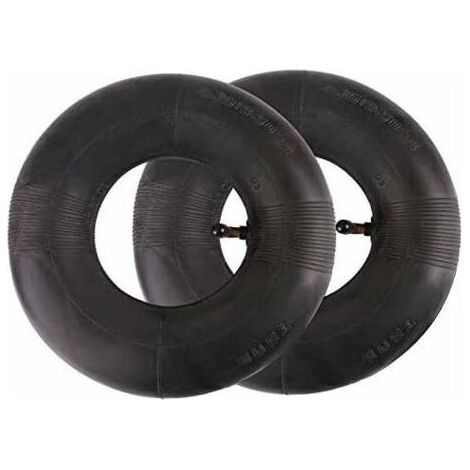 Lot de 2 chambres à air 4.10/3.50-4' – Gonflables en caoutchouc noir – Valve coudée TR87 – Pour chariots à main et tondeuses (1/5)