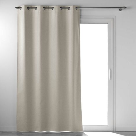 Rideau a oeillets 135 x 260 cm 100% occultant/chambray uni occultiss Lin (1/5)