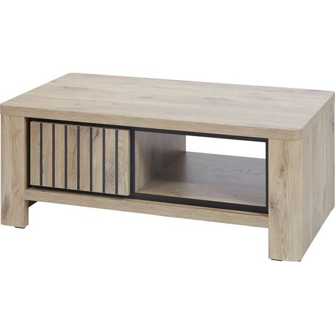 RODIN - Table Basse Porte et 1 Tiroir Aspect Bois Finition Canyon (1/3)