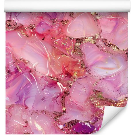Carta da parati rosa cipria, viola e rosa inchiostro per soggiorno e camera da letto 50x1000 (1/5)