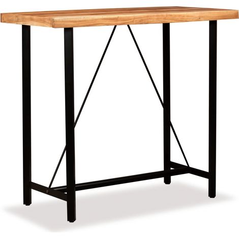 Tavolo alto stile bar/bistrot in legno massello di sheesham 120 cm 0902088