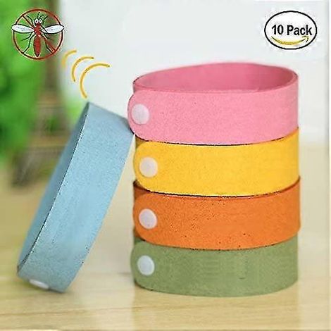 Bracelets anti-moustiques (lot de 10), 100 % naturels, à base d'huiles végétales, idéaux pour les voyages. Matière douce, convient aux enfants et aux adultes. (1/5)