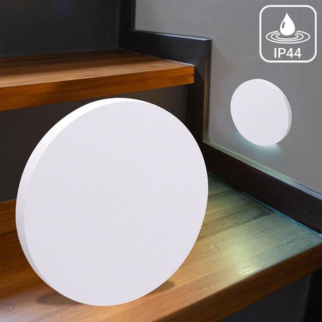 LED Treppenleuchte IP44 rund weiß - Lichtfarbe: Kaltweiß 1,5W - Lichtaustritt: Kato (1/5)
