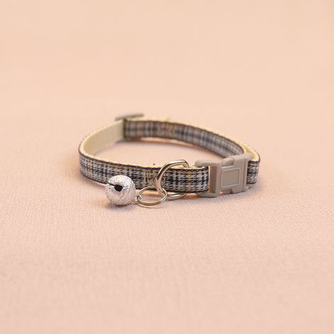 Filiyano-Collier d'été à carreaux pour petits chiens et chats, collier mignon à carreaux, bijou bleu foncé (1/5)