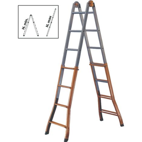 Scala Telescopica In Acciaio Gradini 4 + 5