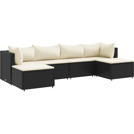 Maison Exclusive - Set Mobili da Giardino 6 pz con Cuscini in Polyrattan Nero