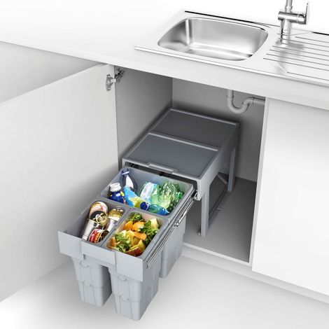 Abfalltrennsystem essensa easywaste mit 3-fach Trennung (1/2)