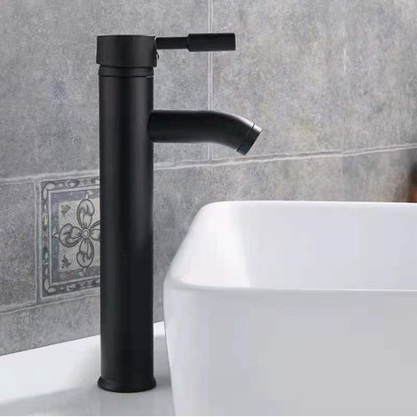 GRIFO DE LAVABO ALTO NEGRO