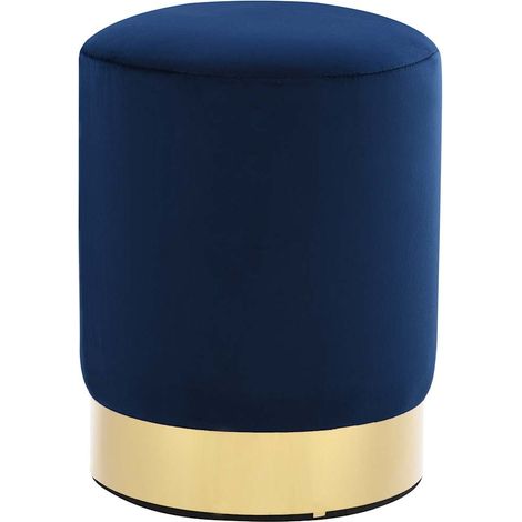 Taburete de terciopelo 28 x 36 cm azul y dorado vidaXL