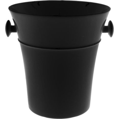 Secchiello porta bottiglie in plastica di vino champagne bianco nero trasparente Cestello per bottiglia con Ghiaccio spumante prosecco grande 3.5 Litri Glacette H22 cm uso professionale o domestico - 