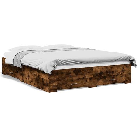 Maison Exclusive - Cama con cajones madera de ingeniería roble ah (1/5)