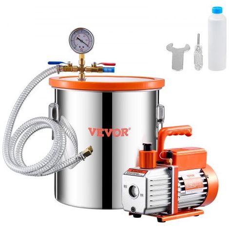 Pompe à Vide 99 L/min Chambre à Vide Inox 19 L 5 gal (1/5)