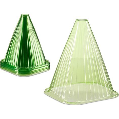 Set of 24 forcing cones, PVC, transparent green, frost and wind protection, ventilation hole, gardening seedlings (1/5)