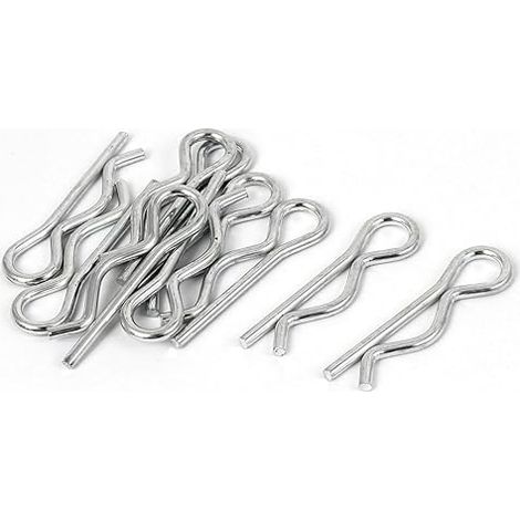 Goupille Fendue Ressort 2.5mm x 45mm R-Clip Cotter Pins Silver Tone 10 Pcs (1/3)
