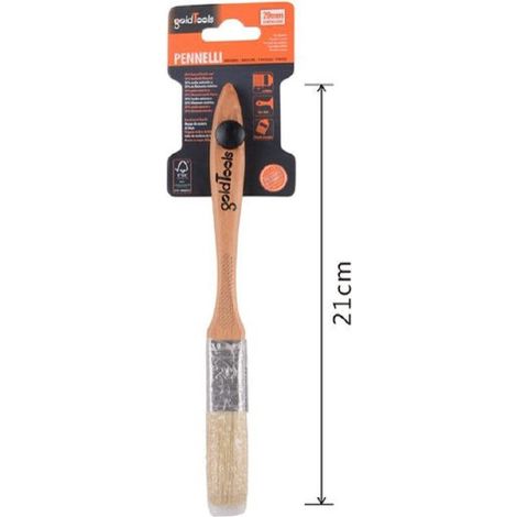 Kaela - Pennello Piatto 21cm Con Manico Legno Setole Morbide Per Pittura Vernice 90201 - (1/2)
