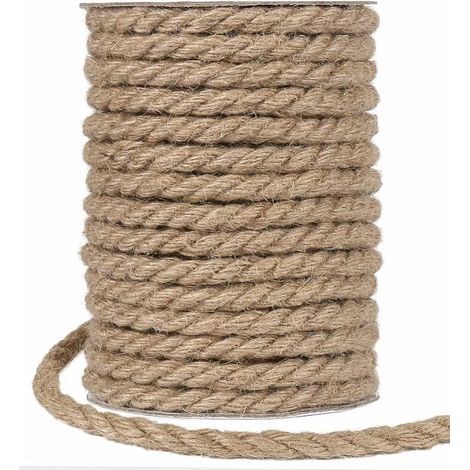 Natürliche Juteschnur, 10 mm, 15 m, natürlicher Jutefaden, Gartenseil für Katzenkratzbaum, Gartenarbeit, dekoratives Kunsthandwerk (braun) (1/5)