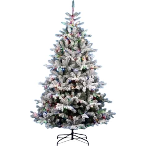 ALBERO DI NATALE FLOCCATO MOD. PINE 210CM CON LED RGB