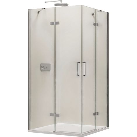 Eckdusche Bernstein mit Drehtür EX809 inkl. SMC-Duschtasse Nano ESG-Sicherheitsglas 90x90x195 cm