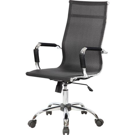 Chaise à Roulettes Placida, Fauteuil de Bureau Réglable, Rembourré, 5 Roues, Noir (1/3)