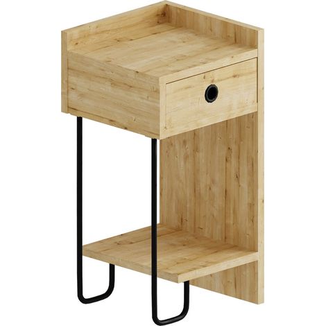 Table de chevet en bois "Sirius" 32 x 30 x 61 cm - Chêne