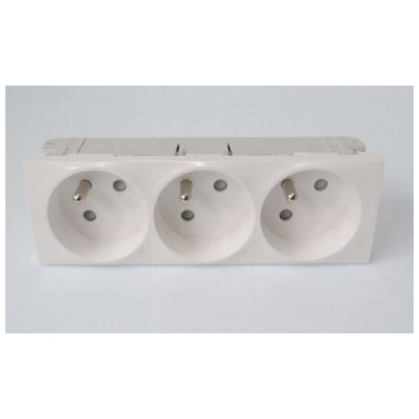 Schneider Electric – Triple prise de courant 2P+T 45° – Compatible goulottes DLP – Design ALTIRA moderne – Connectivité sécurisée pour plusieurs appareils