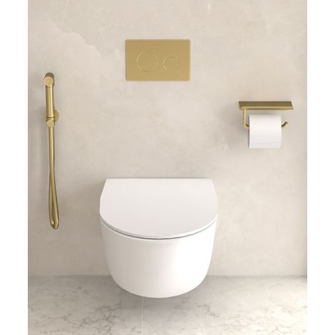 Wand-Toilettenpapierhalter Gold gebürstet - Tokio (1/4)