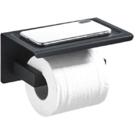 Porte-rouleau de papier toilette auto-adhésif - Porte-papier toilette en acier inoxydable pour salle de bain sans perçage brossé (1/5)