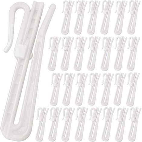 50 Stück verstellbare Gardinenclips, Gardinenhaken zum Anclipsen (7 cm) (1/4)