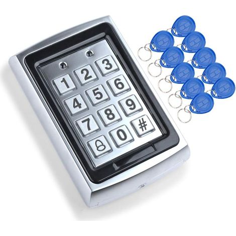 125KHz contrôleur de système de Clavier de contrôle d'accès de Clavier de RFID + 10pcs EM4100 Keychains 1000 utilisateur WG26, rétro-éclairage, Caisse en métal (1/5)