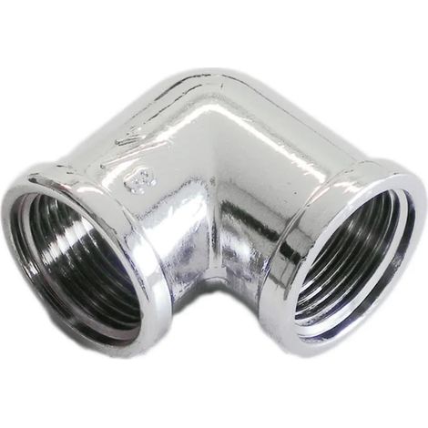 Gomito 3/8" Femmina-Femmina Ottone Cromato