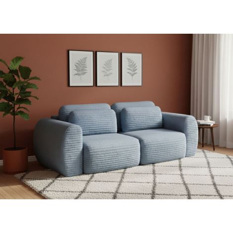 Golgi 2-Sitzer Schlafsofa, mit Bettkasten, aufklappbar, verstellbar, 266x121 cm, blau (1/5)